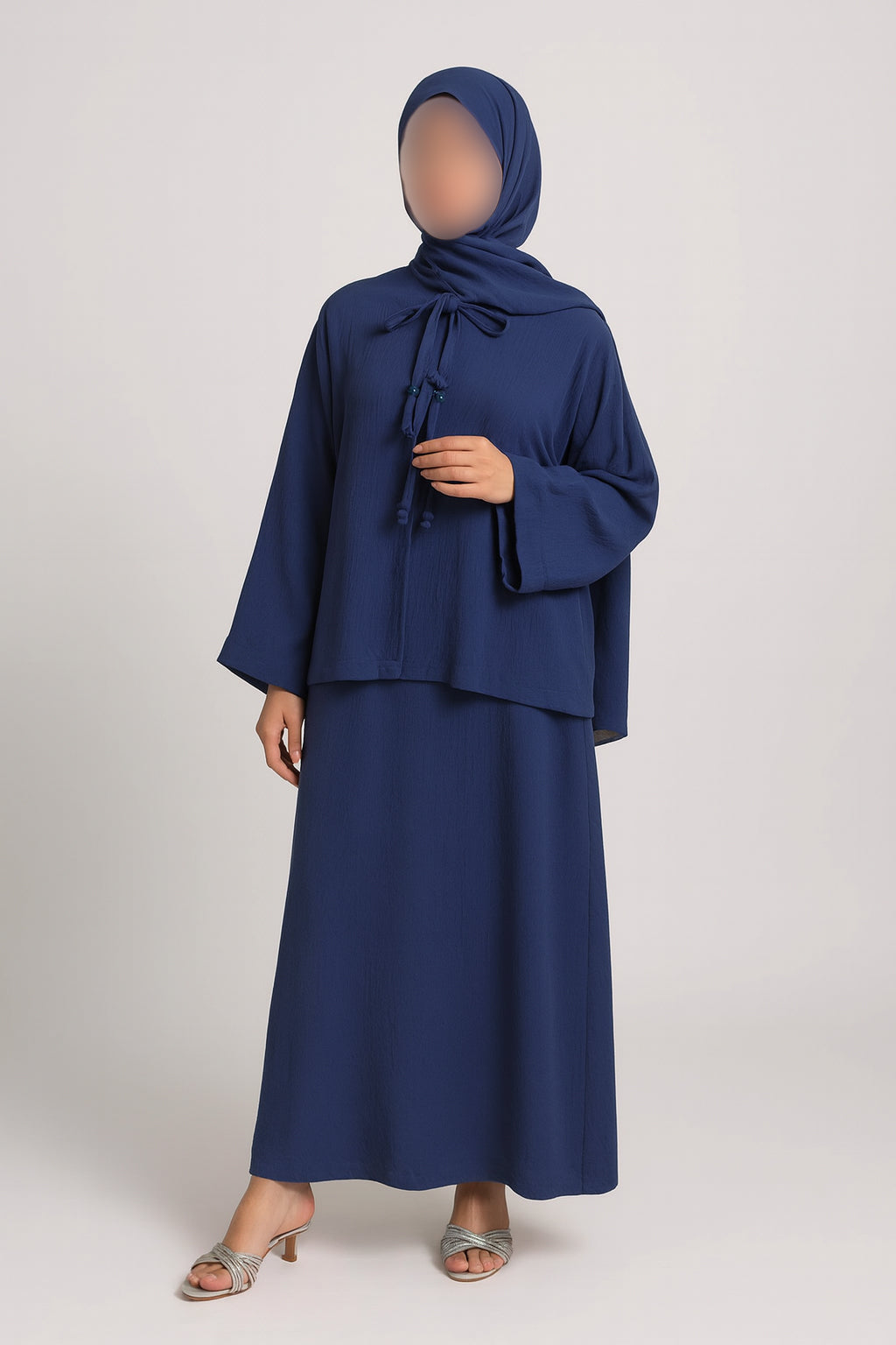 Navy Blue 2PC Abaya by Al Deebaj