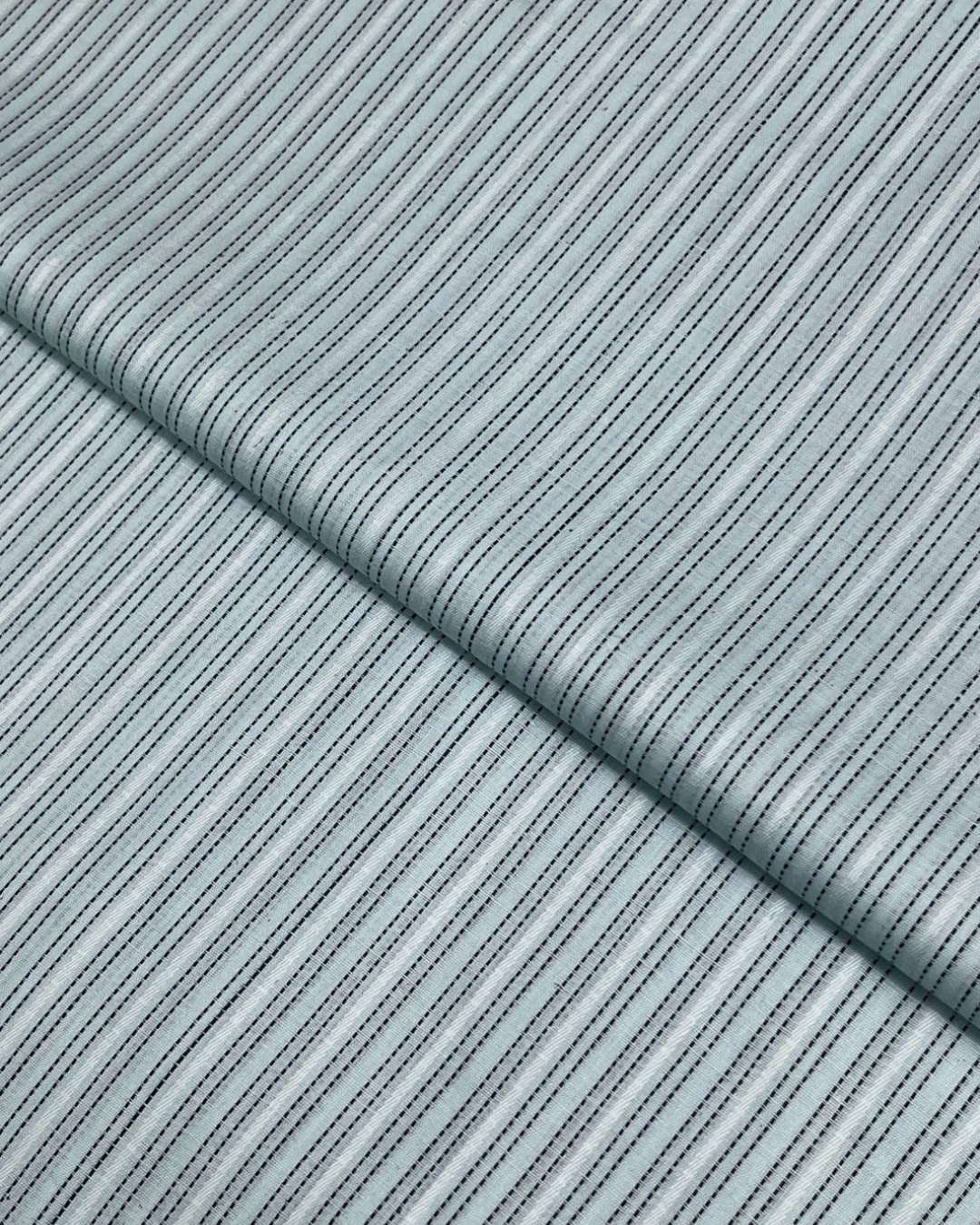 Black Stripe Lawn – Ice Blue (BSL-B25-0030), self-textured lawn fabric by the meter