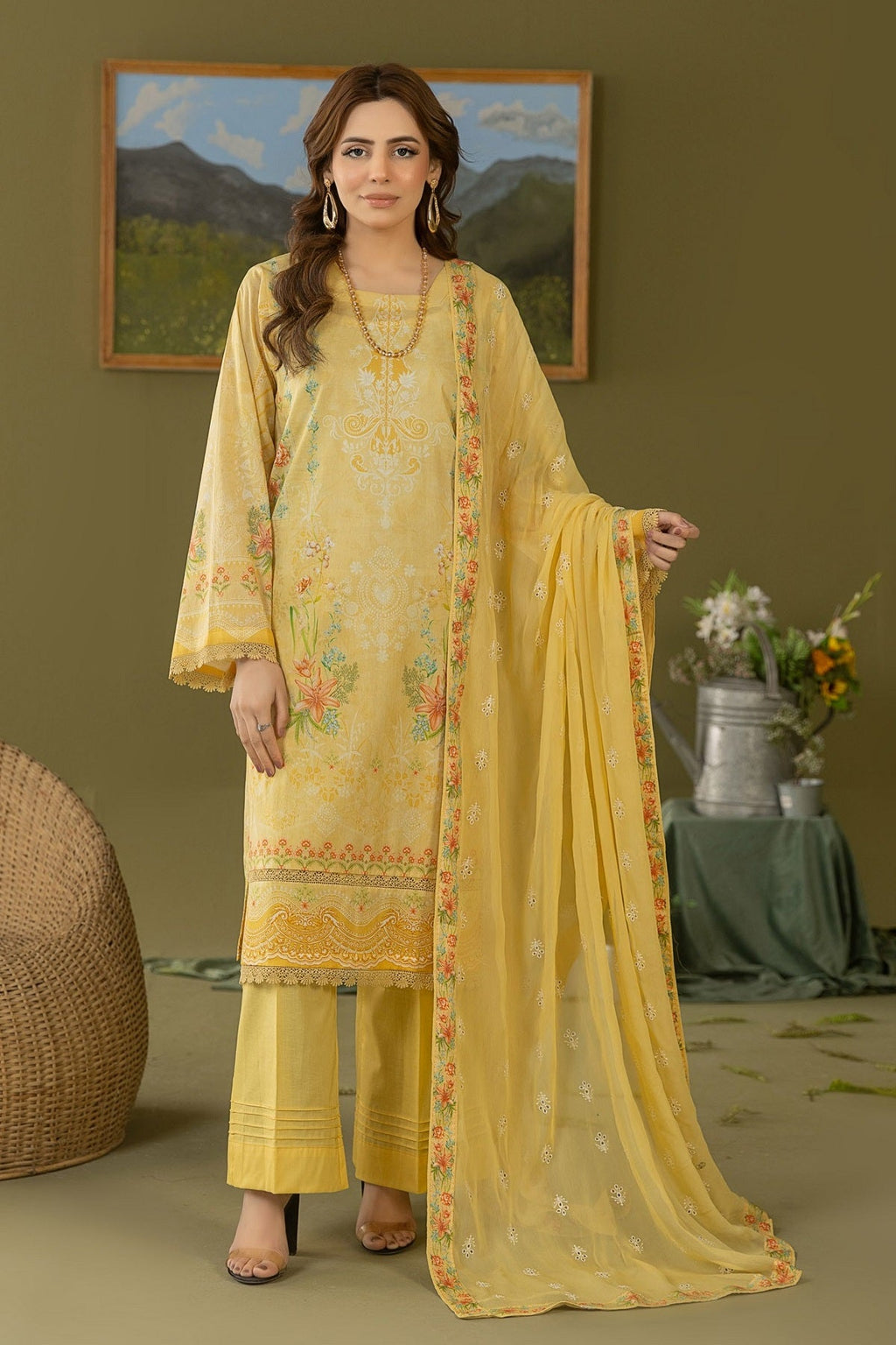 Smile Print Lawn By Azam Arts D-2176 – Azam Arts 3-piece unstitched suit