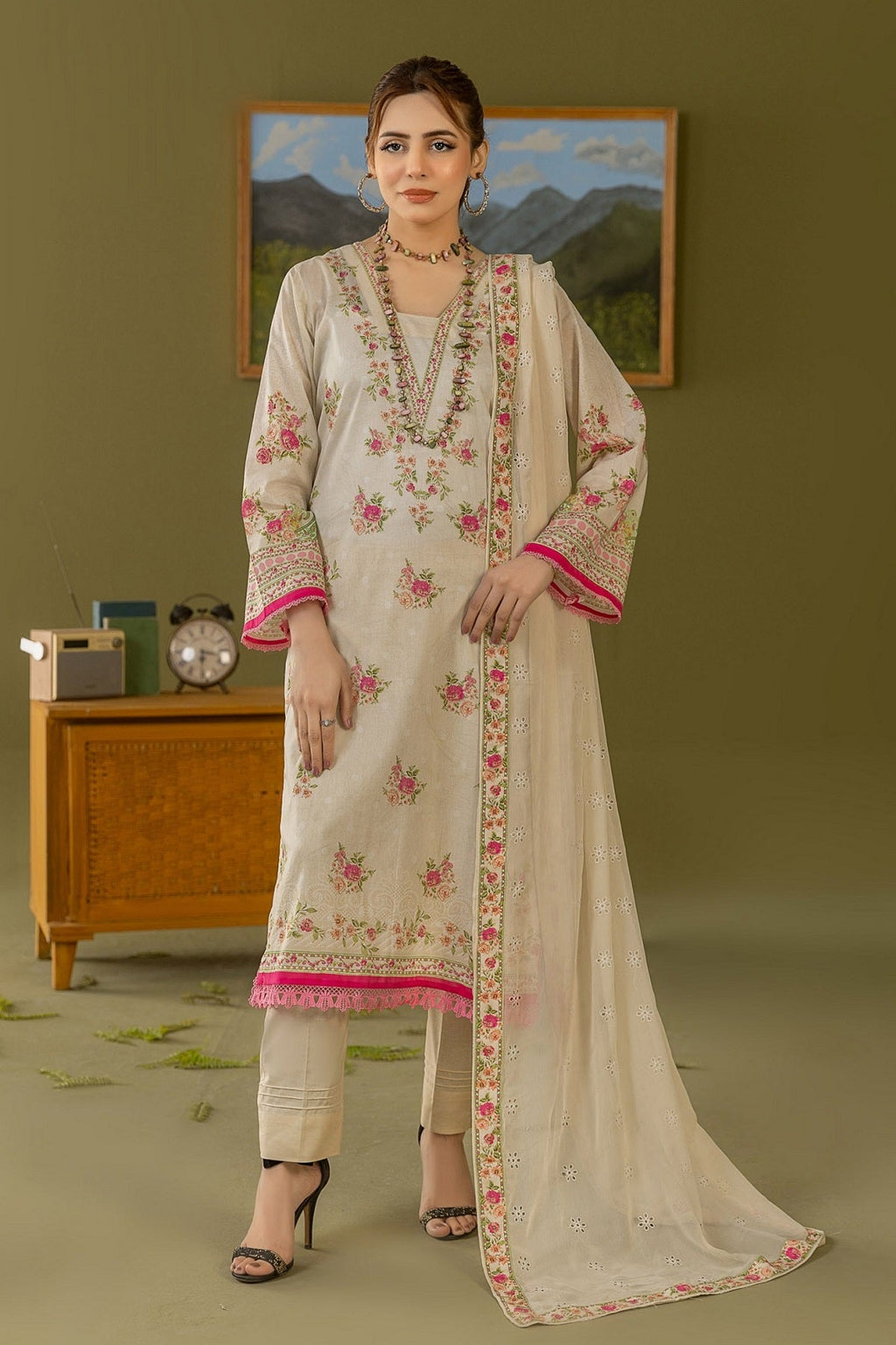 Smile Print Lawn By Azam Arts D-2178 – Azam Arts 3-piece unstitched suit