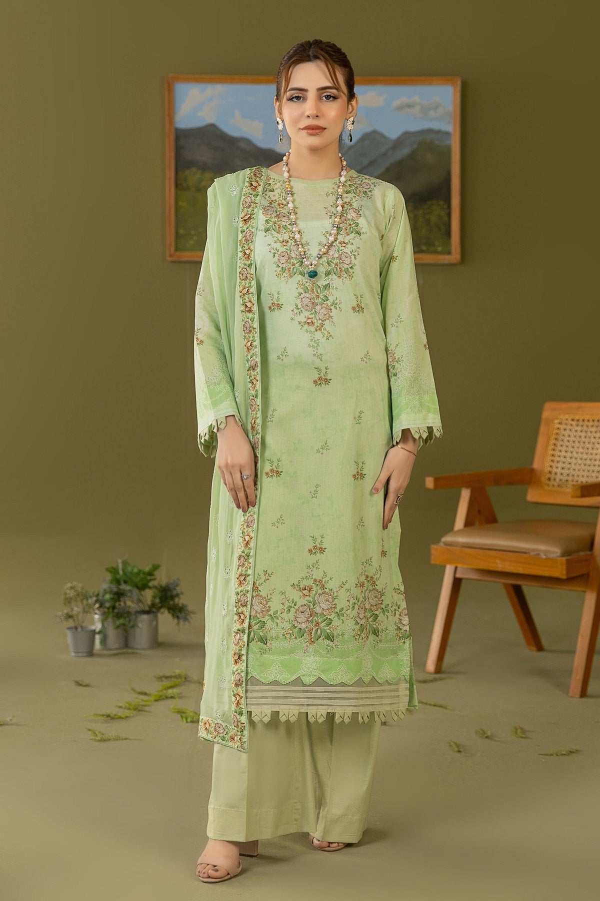 Smile Print Lawn By Azam Arts D-2181 – Azam Arts 3-piece unstitched suit