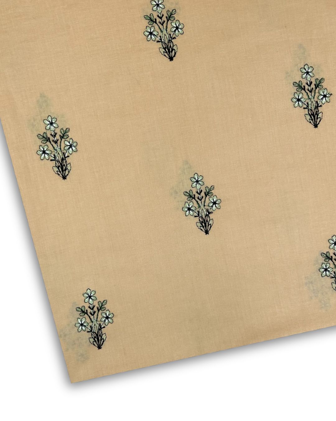 Embroidered Lawn – Beige (MEL-S26-122), embroidered lawn fabric by the meter