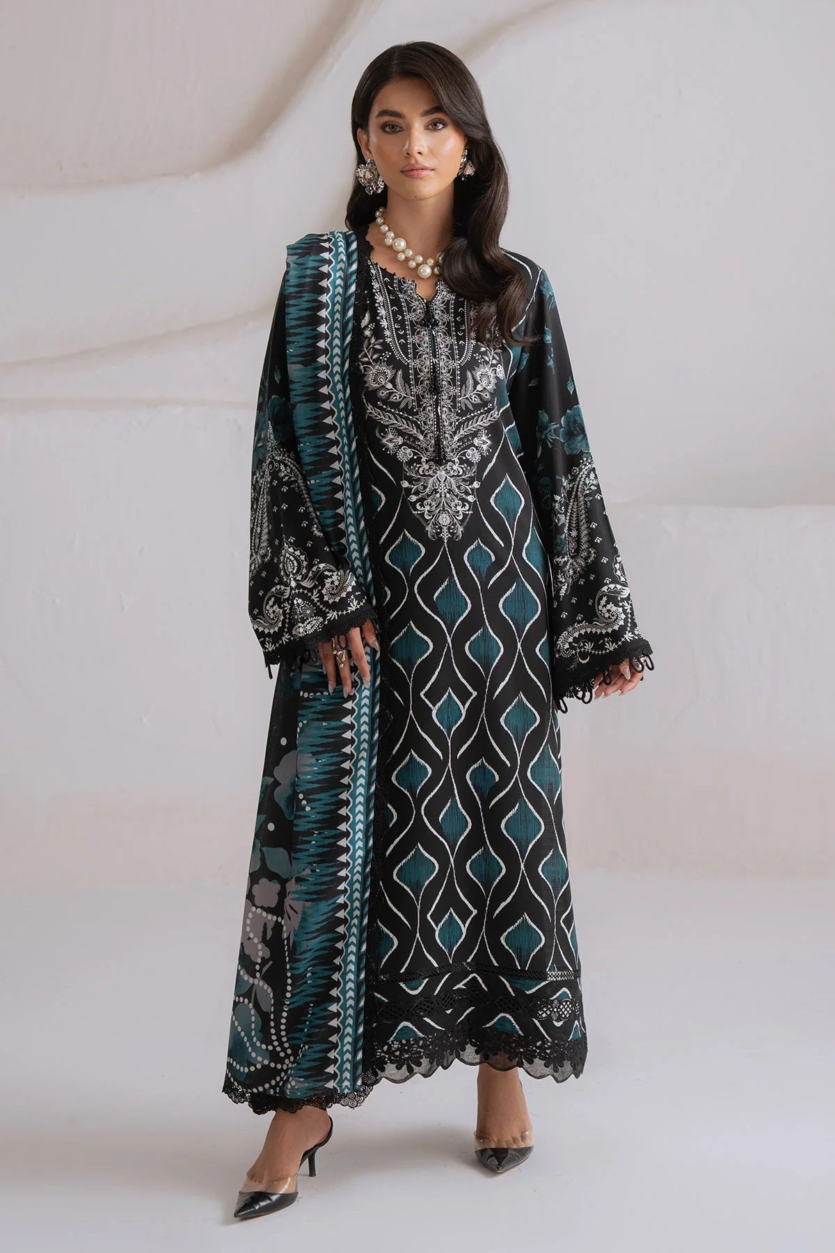 Nureh Signature Print Viscose SP-220 – Nureh 3-piece unstitched suit