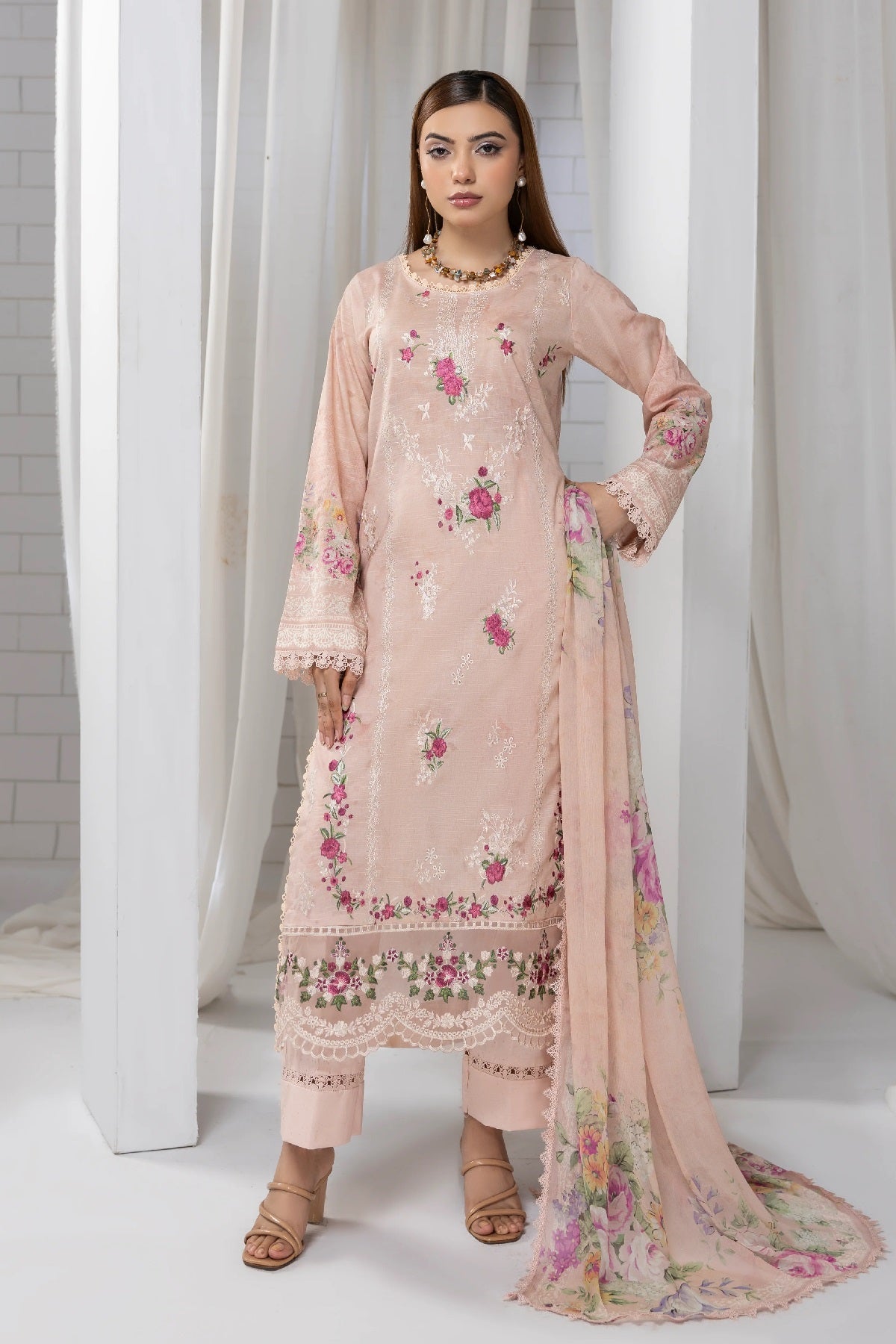 Rangoon Lawn By Azam Arts D-2261 – Azam Arts 3-piece unstitched suit
