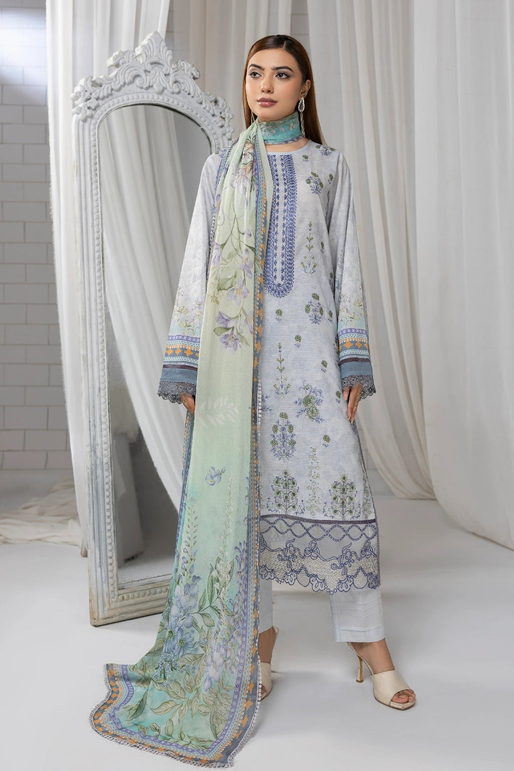 Rangoon Lawn By Azam Arts D-2264 – Azam Arts 3-piece unstitched suit