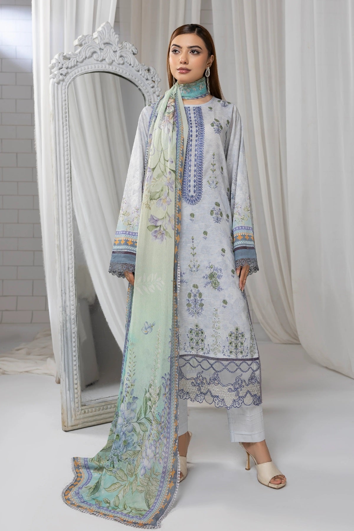 Rangoon Lawn By Azam Arts D-2264 – Azam Arts 3-piece unstitched suit