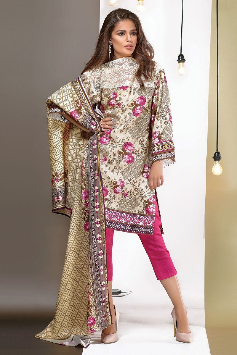 Al Karam Viscose FW-54 Beige Two Piece – Al Karam 2-piece unstitched suit