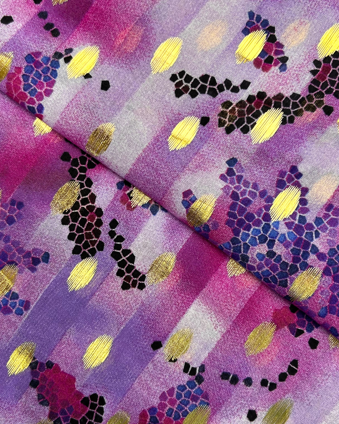Golden Broshia Print Lawn fabric