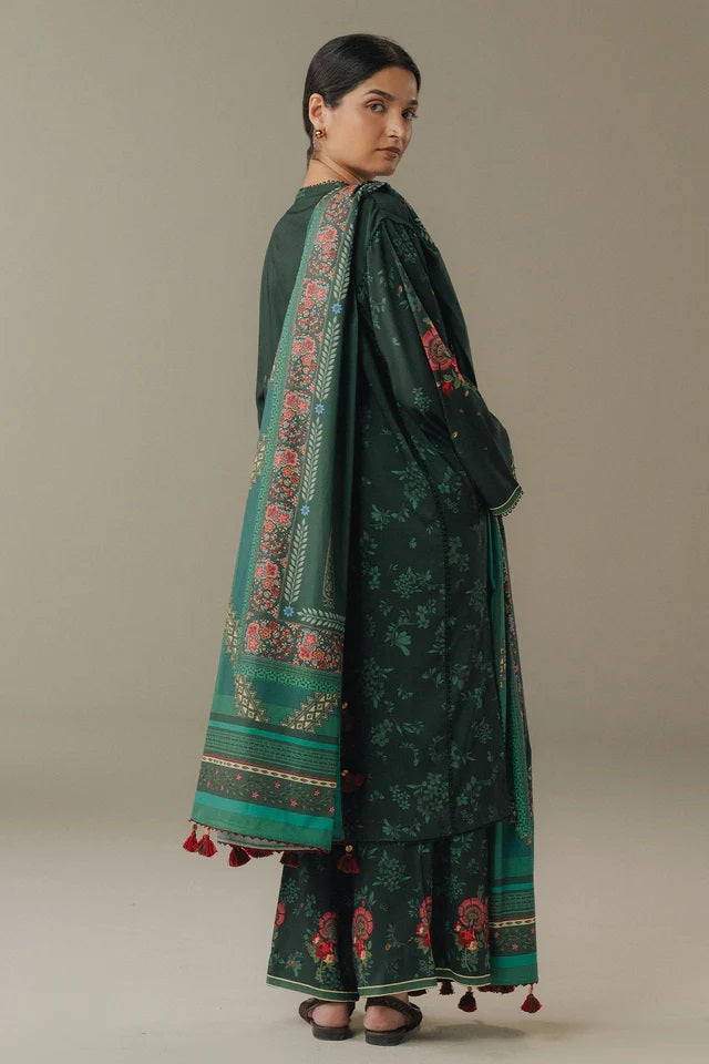 Coco Linen Prints By Zara Shahjahan D-02A (Wild Fern), photo 2
