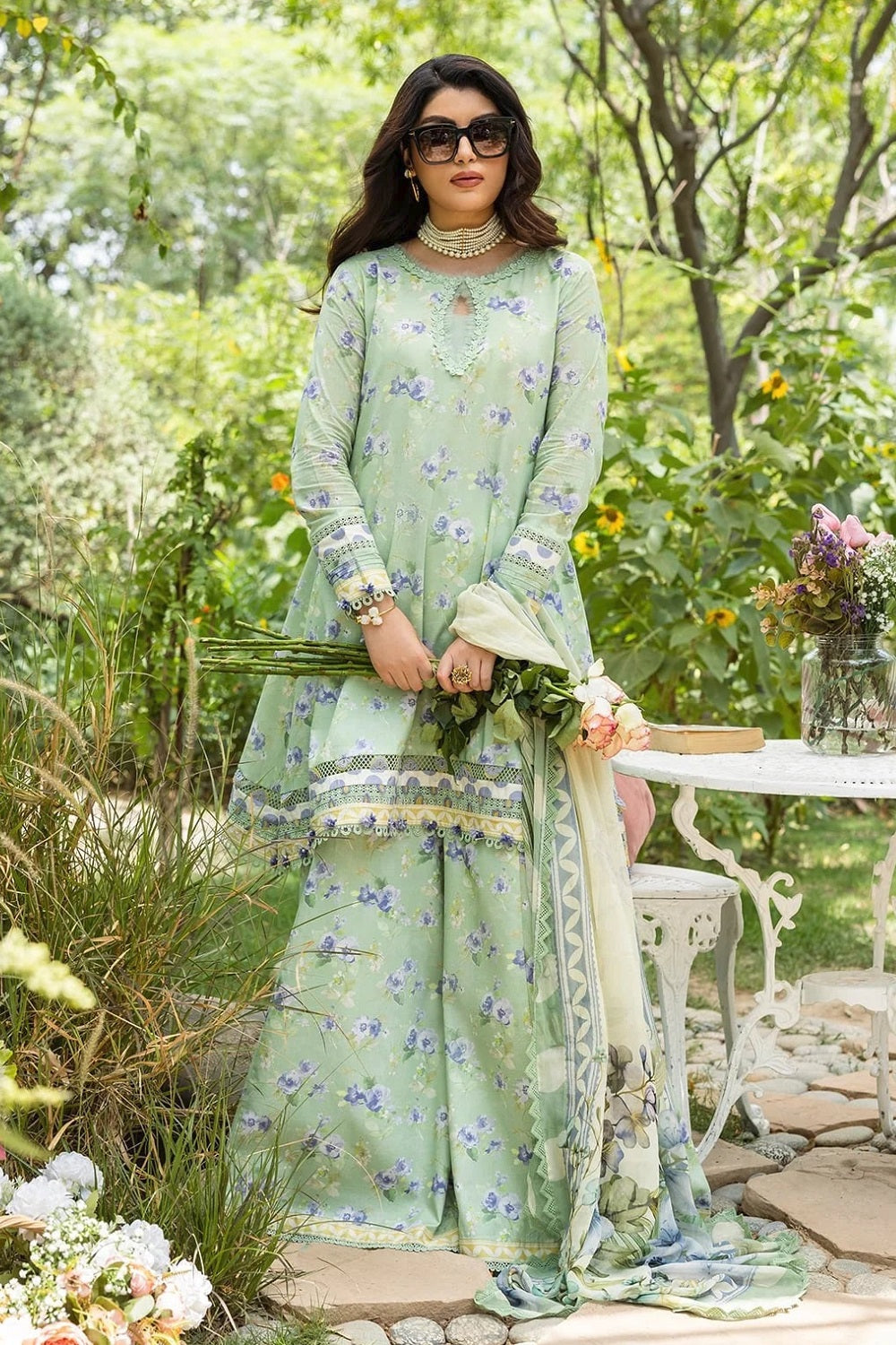 Elaf Print Lawn ECD-02B – Elaf 3-piece unstitched suit