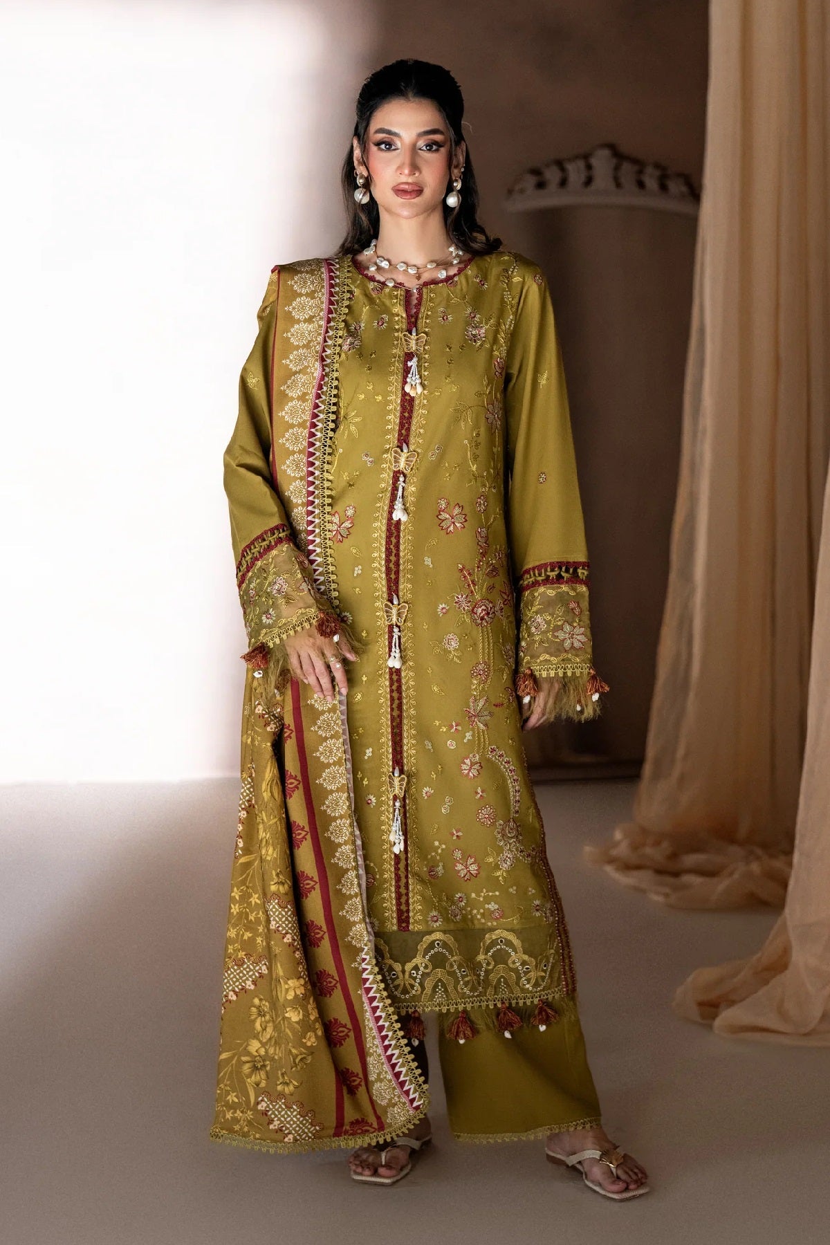 Coral Rangrez Linen CR-02B – Coral 3-piece unstitched suit