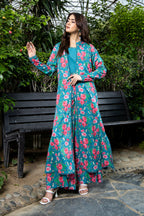Printed Blue Cambric 2-Piece Unstitched Suit by The Fabric Store