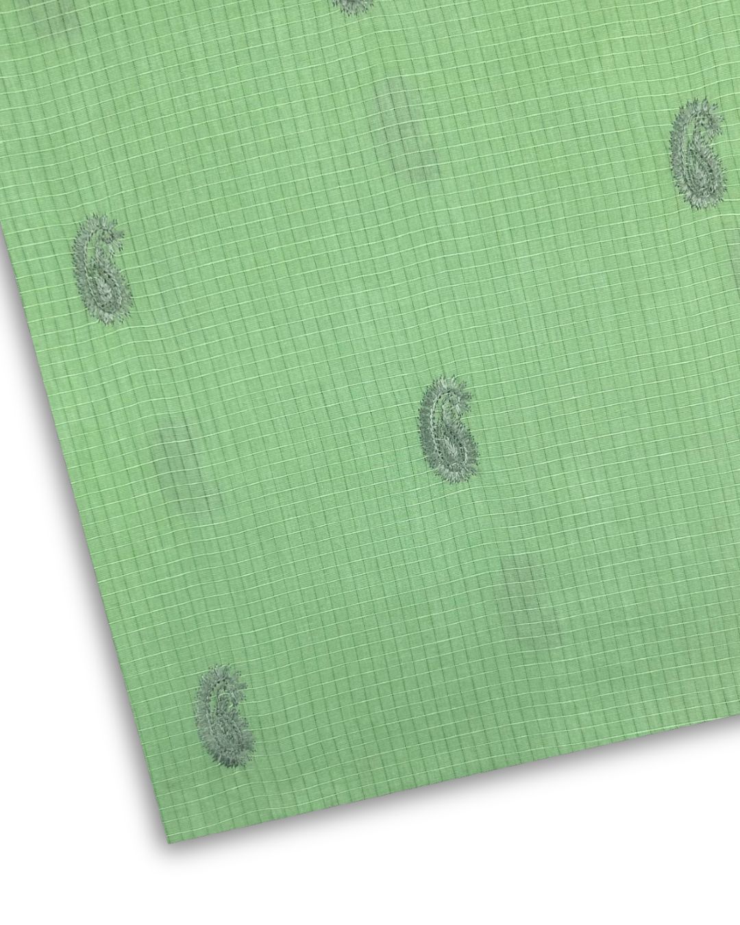 Embroidered Lawn – Mint (MEL-S26-066), embroidered lawn fabric by the meter