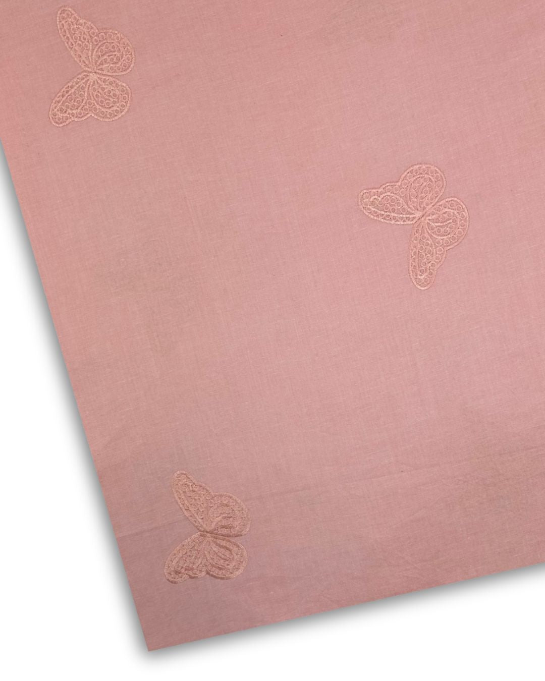 Embroidered Lawn – Peachish Pink (MEL-S26-104), embroidered lawn fabric by the meter