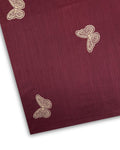 Embroidered Lawn – Maroon (MEL-S26-105), embroidered lawn fabric by the meter