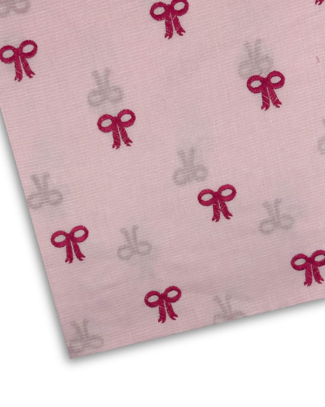 Embroidered Lawn – Powder Pink, embroidered lawn fabric by the meter