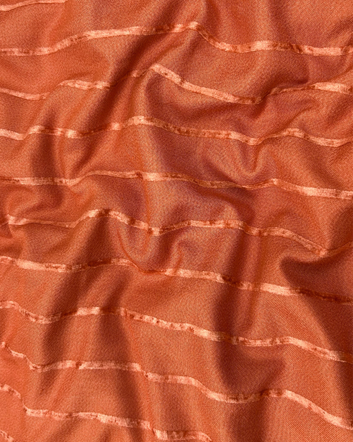 Alpine Velvet Rib – Rust, self-textured velvet fabric by the meter