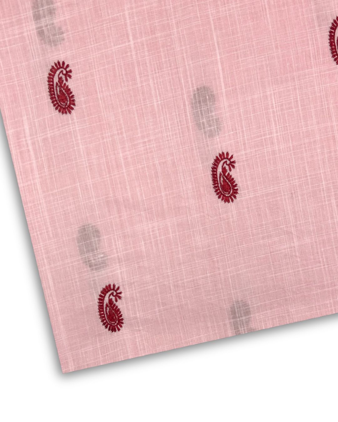 Embroidered Lawn – Peachish Pink (MEL-S26-067), embroidered lawn fabric by the meter