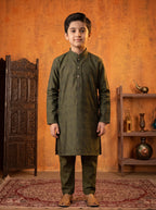 Kids Mustard Kurta Pajama by Al Deebaj