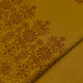 Schiffli Border Embroidered Cotton – Yellow fabric