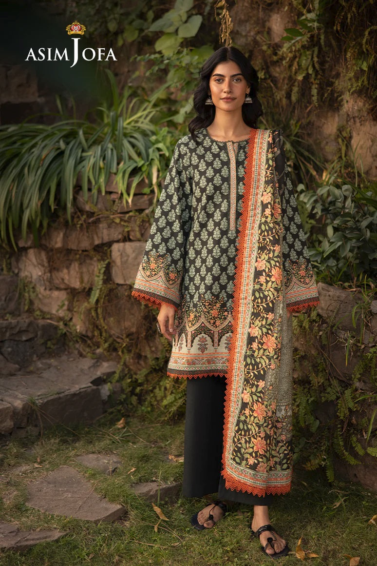 Asim Jofa Print Khaddar AJUW-43 – Asim Jofa 3-piece unstitched suit