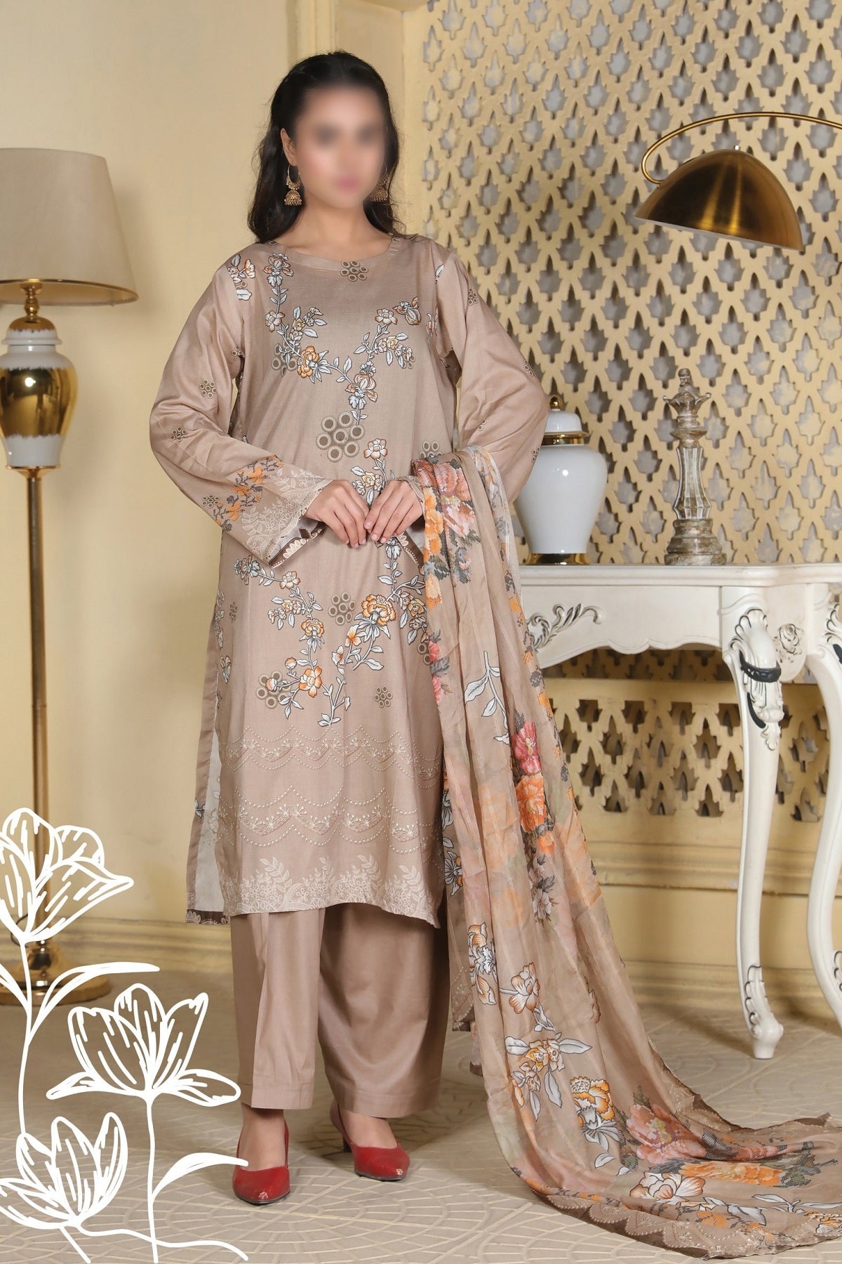 Zinnia Print Lawn RL-44 by Colorita – Colorita 3-piece unstitched suit