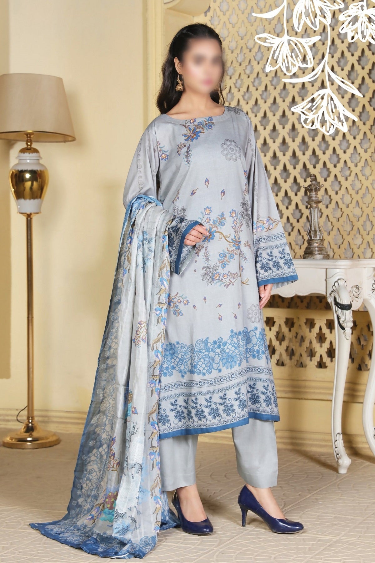 Zinnia Print Lawn RL-47 by Colorita – Colorita 3-piece unstitched suit