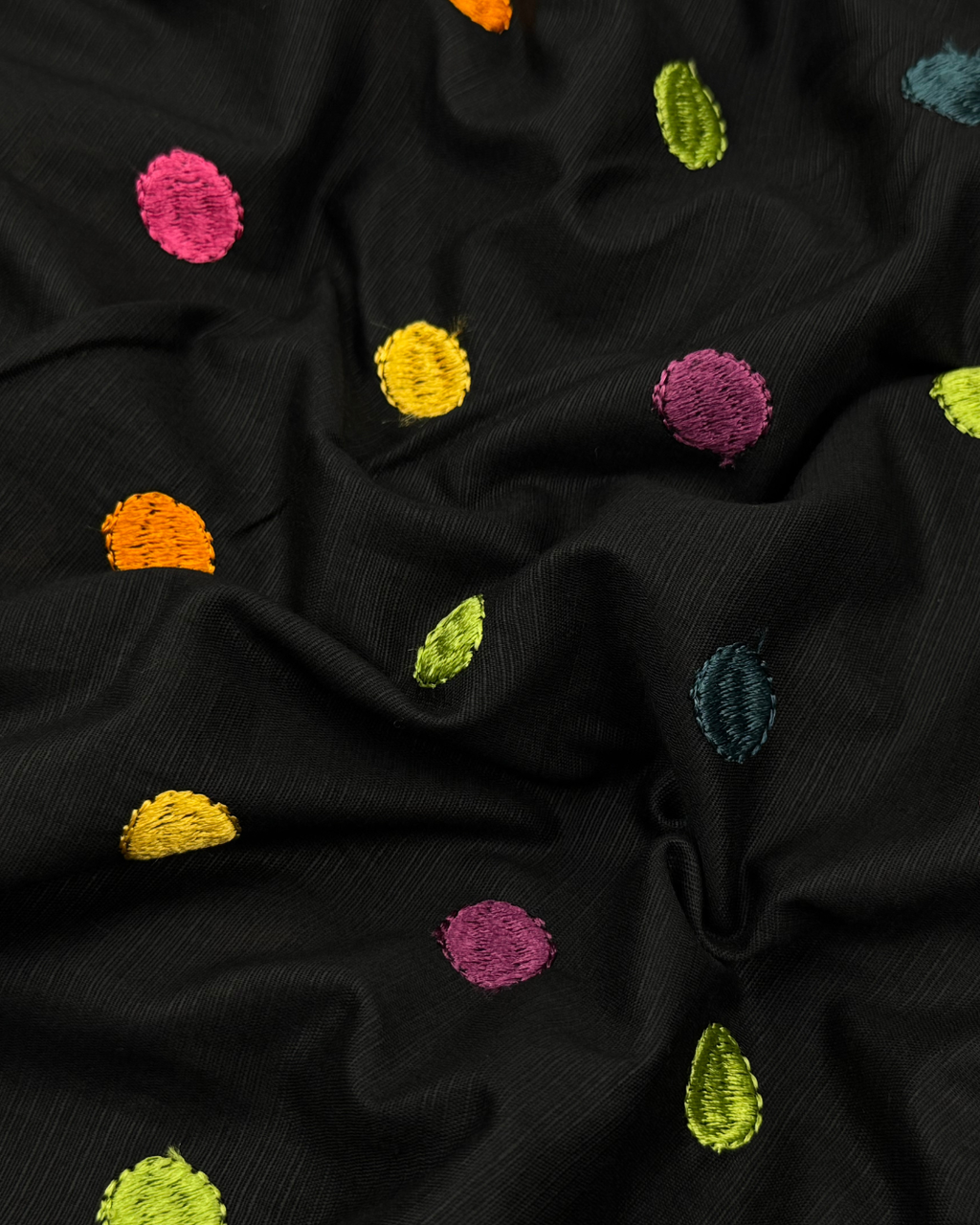 Embroidered Lawn – Black (MEL-S26-126) – embroidered lawn fabric, photo 2