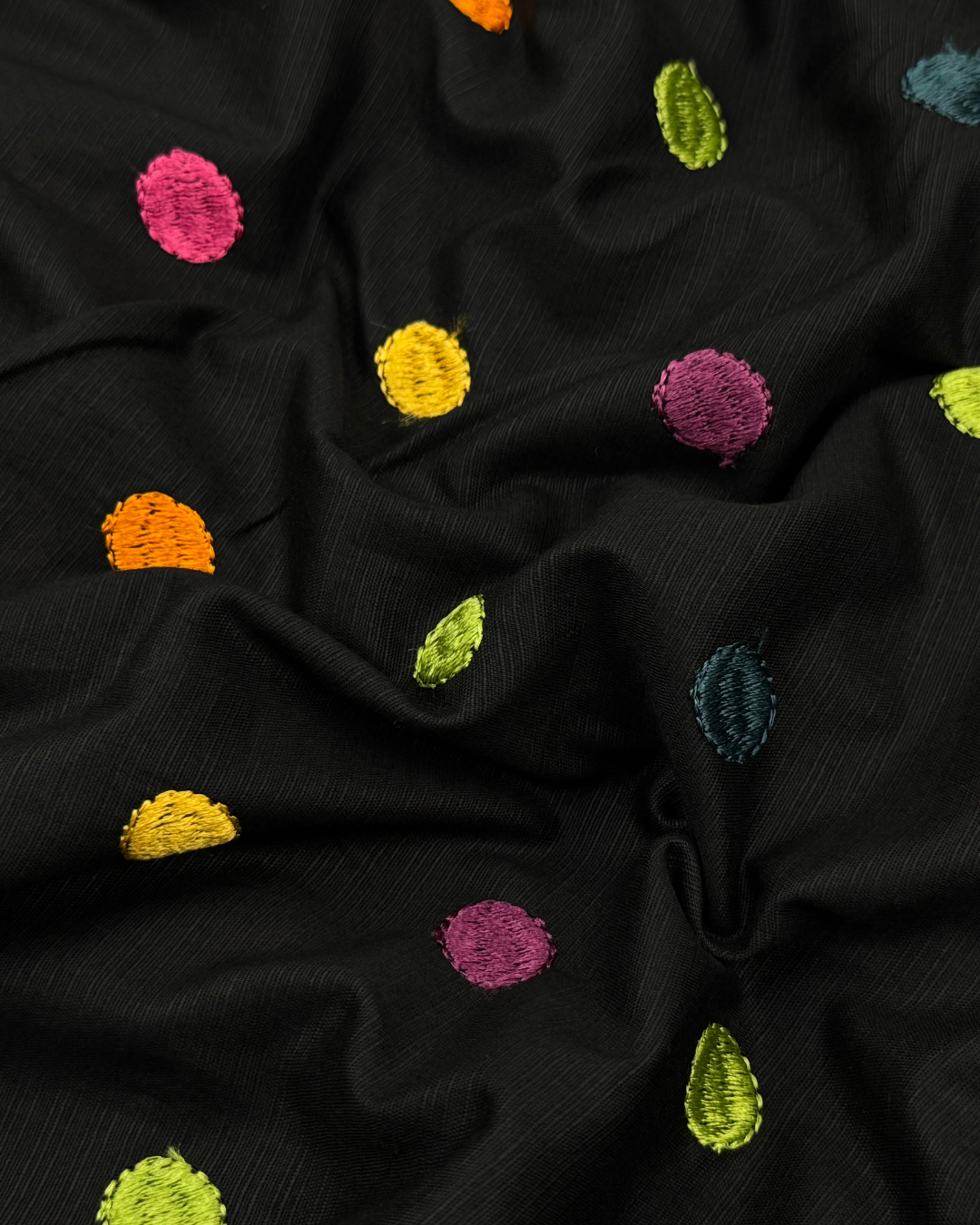 Embroidered Lawn – Black (MEL-S26-126) – embroidered lawn fabric, photo 2