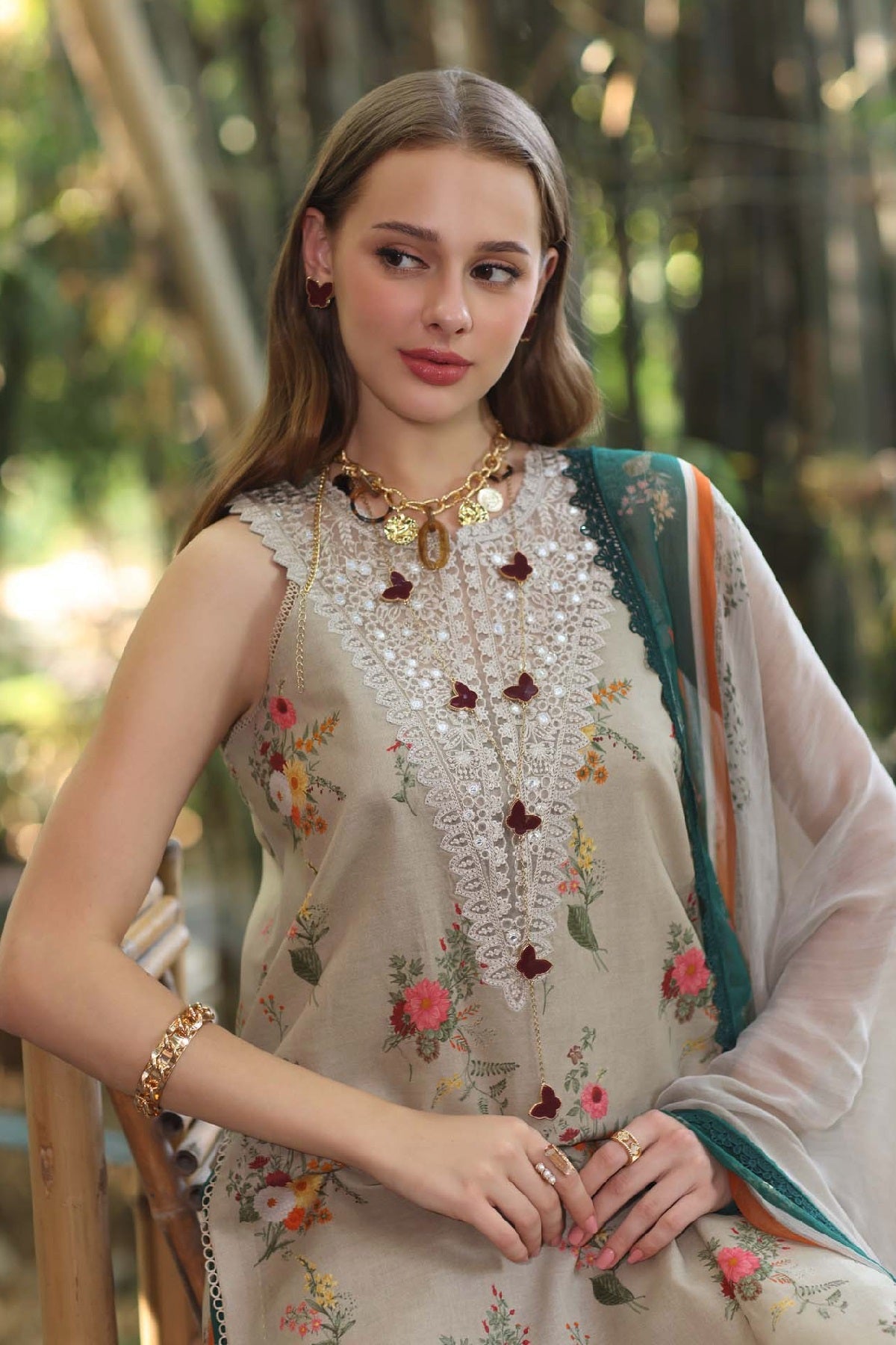 Noor Luxe Printkari Lawn D-04A by Saadia Asad, photo 2