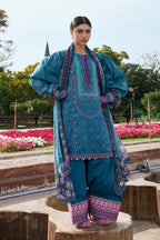 Kahf Aangan Print Lawn KPS-4A – Kahf 3-piece unstitched suit