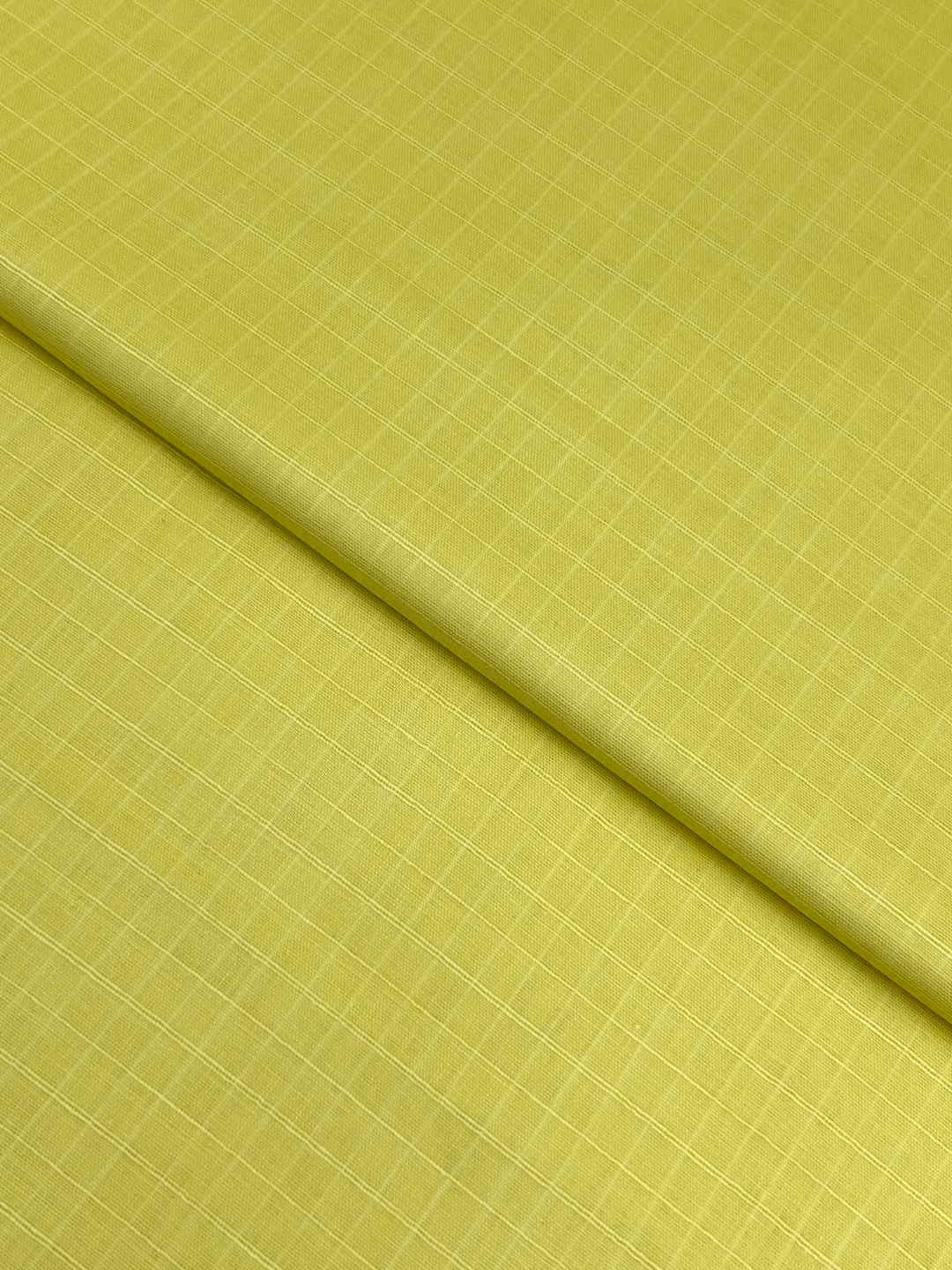 Check Lawn – Yellow (CLS-S26-0033), self-textured lawn fabric by the meter