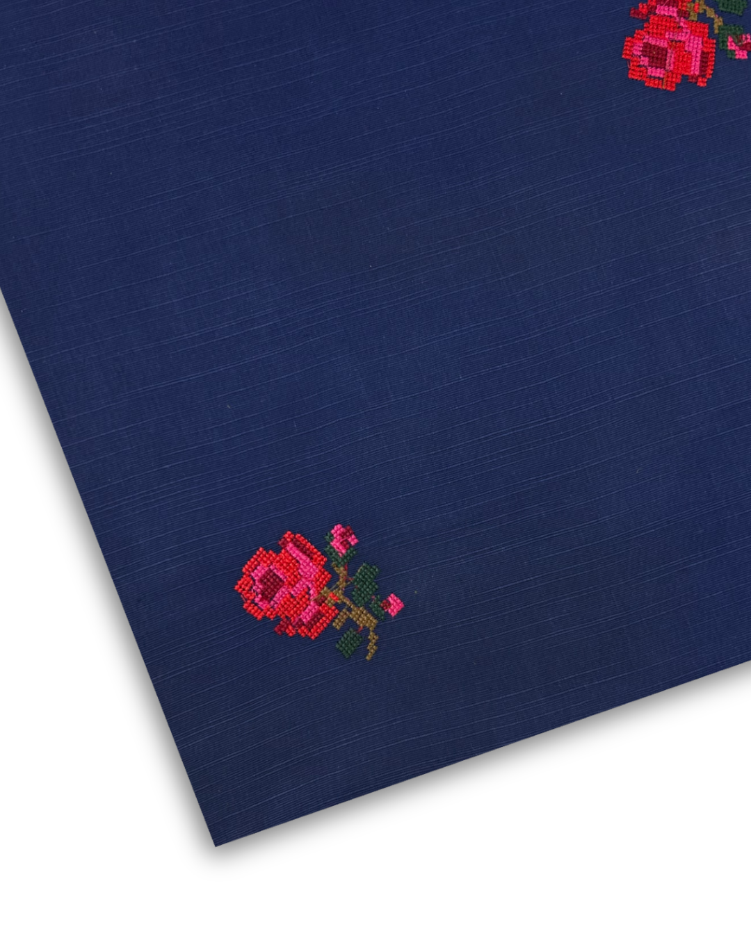 Embroidered Khaddar – Navy fabric
