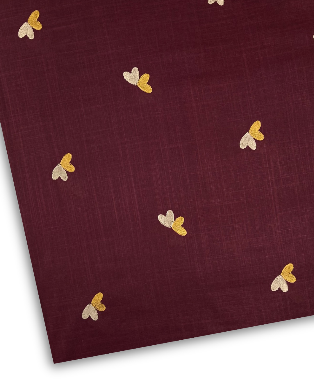 Embroidered Lawn – Maroon (MEL-S26-118), embroidered lawn fabric by the meter