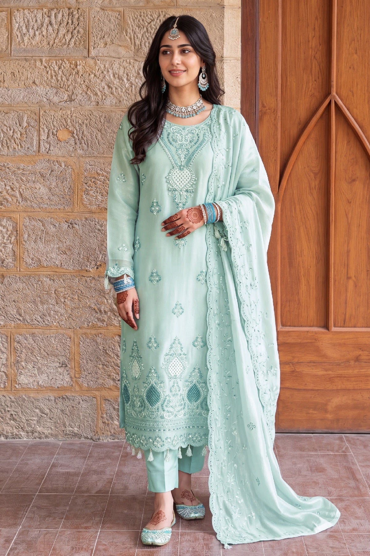 Dressline Eisley Formal Wear D-1972A – Dressline 3-piece unstitched suit