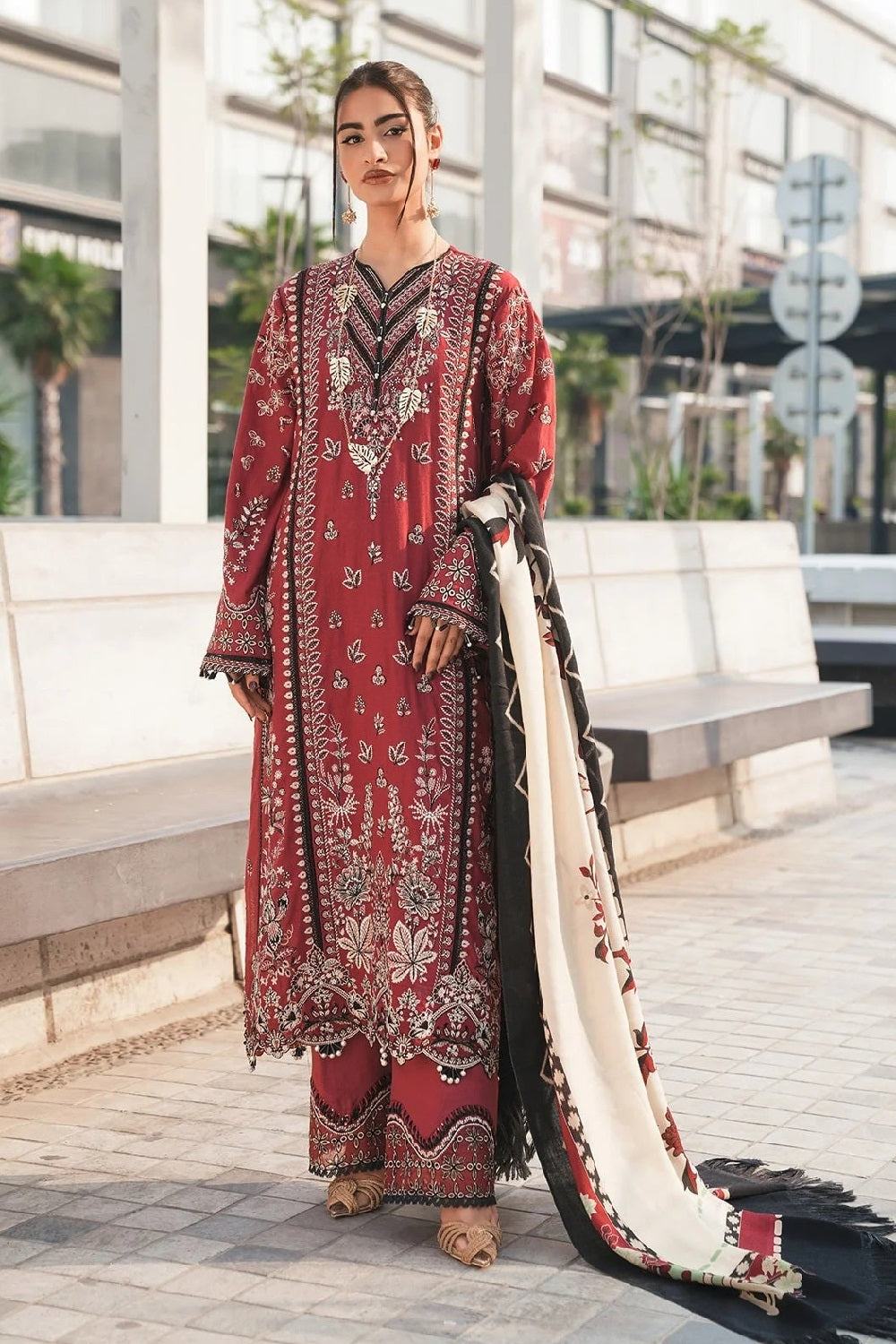 Elaf Luxury Karandi EPW-5A – Elaf 3-piece unstitched suit