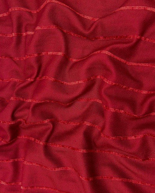 Alpine Velvet Rib – Red, self-textured velvet fabric by the meter