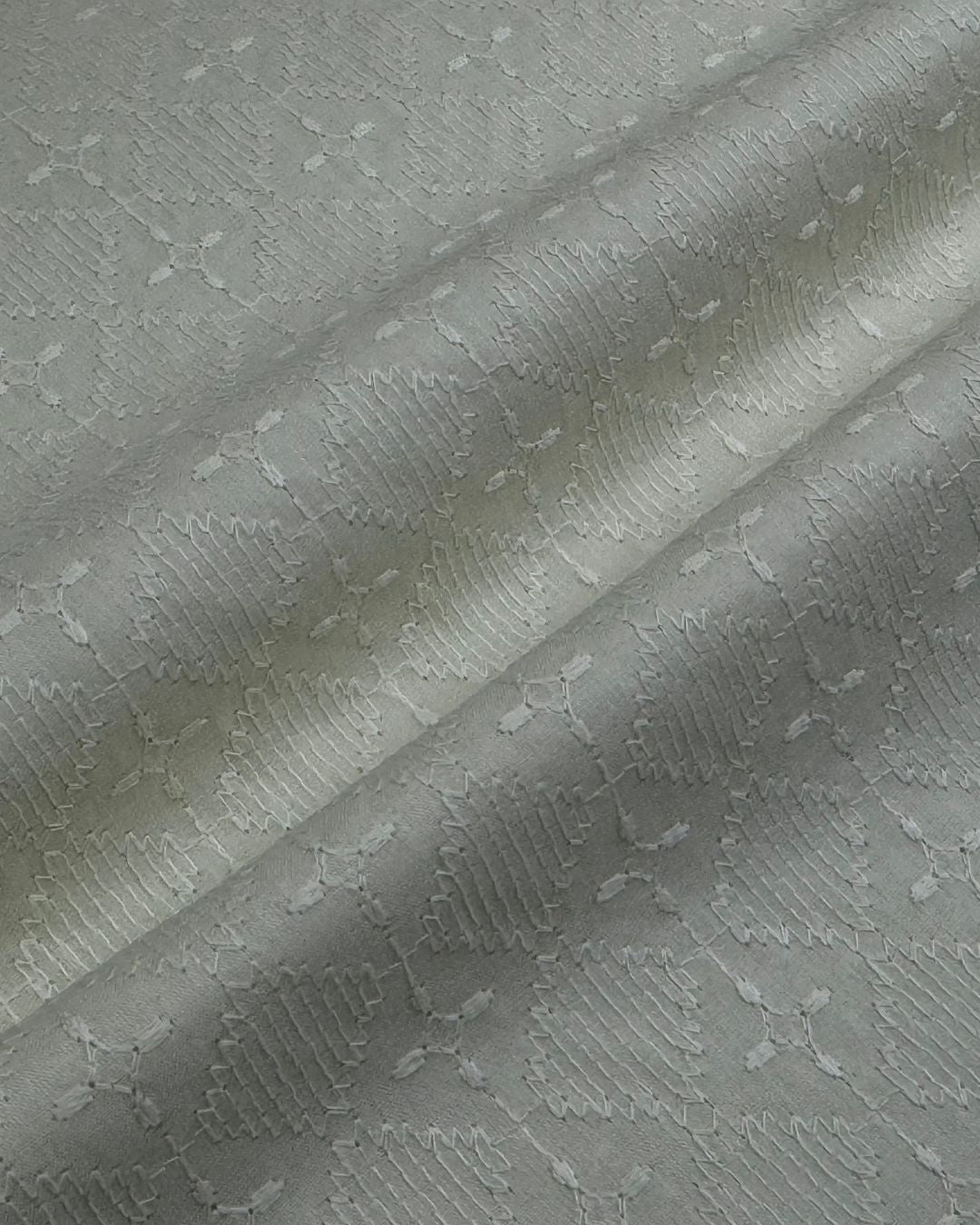 Chikankari Lawn – White (CKT-S26-0027), embroidered lawn fabric by the meter
