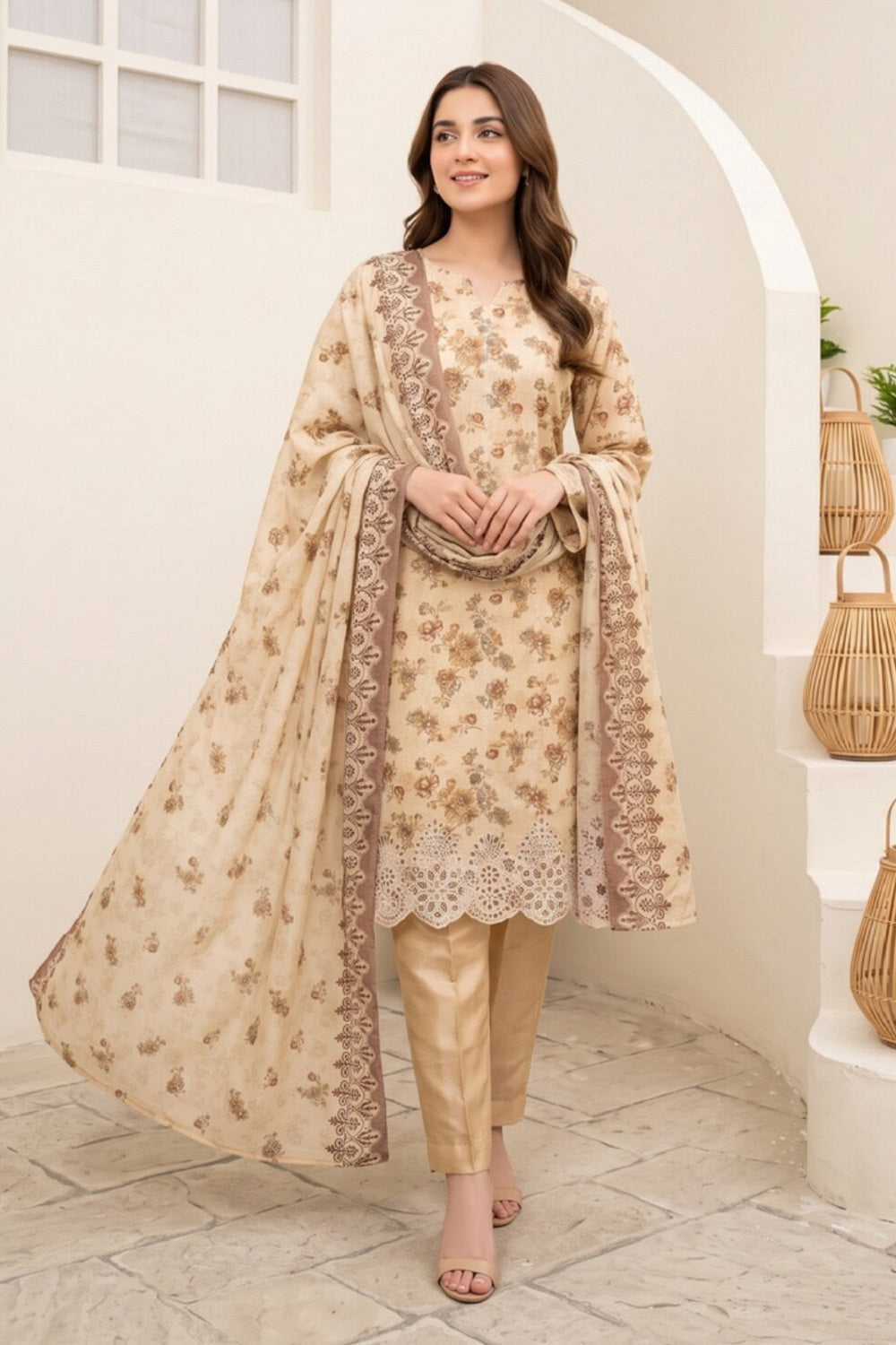 Tawakkal Celia Linen D-6069 – Tawakkal 3-piece unstitched suit