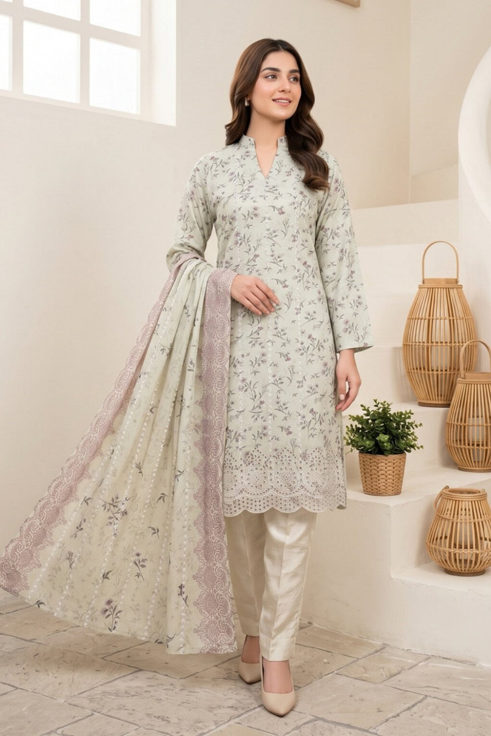 Tawakkal Celia Linen D-6071 – Tawakkal 3-piece unstitched suit