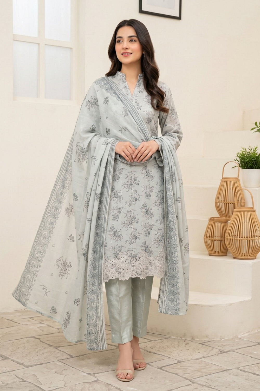 Tawakkal Celia Linen D-6072 – Tawakkal 3-piece unstitched suit