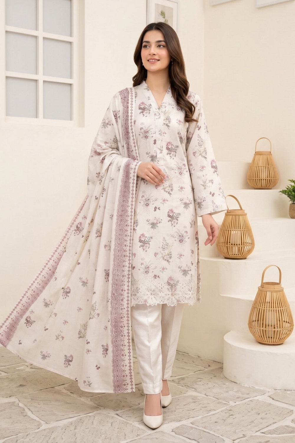 Tawakkal Celia Linen D-6073 – Tawakkal 3-piece unstitched suit