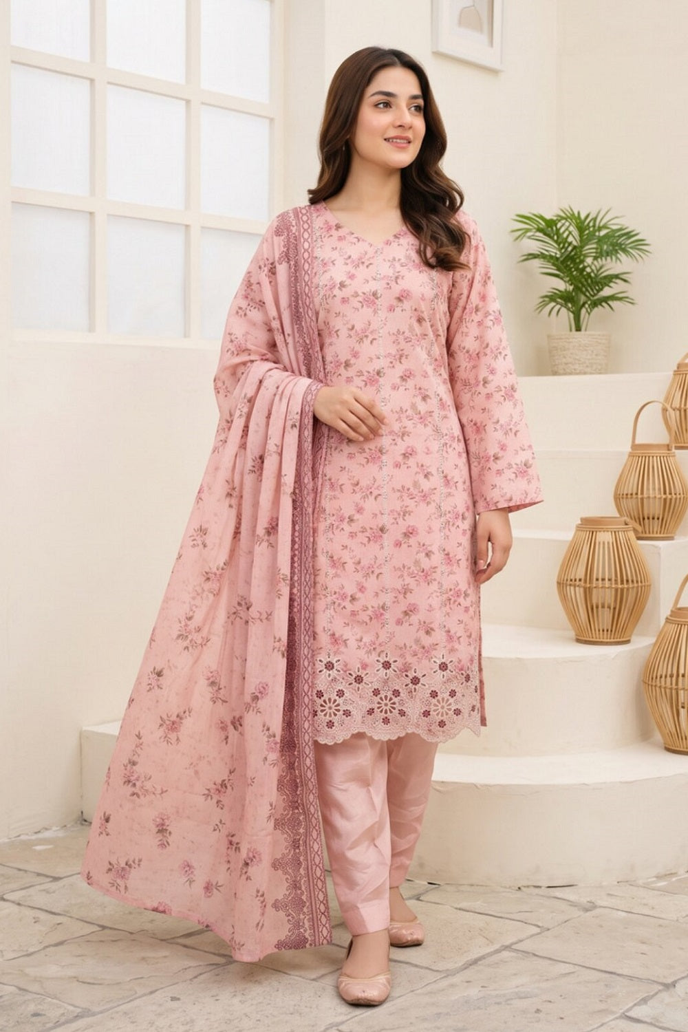 Tawakkal Celia Linen D-6074 – Tawakkal 3-piece unstitched suit