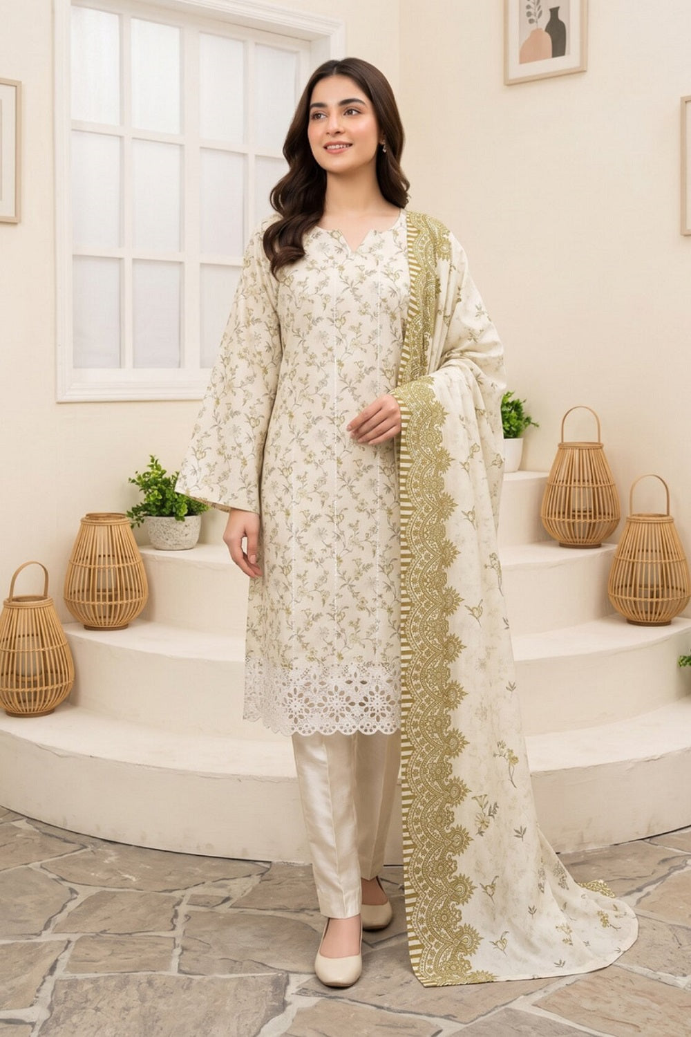 Tawakkal Celia Linen D-6078 – Tawakkal 3-piece unstitched suit