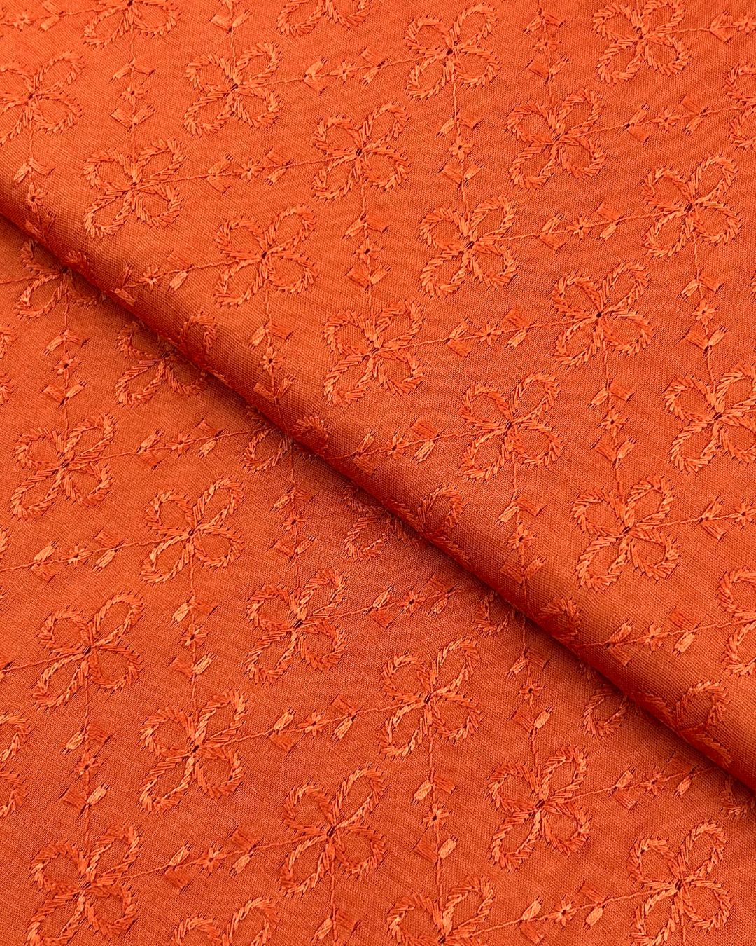 Chikankari Lawn – Orange fabric