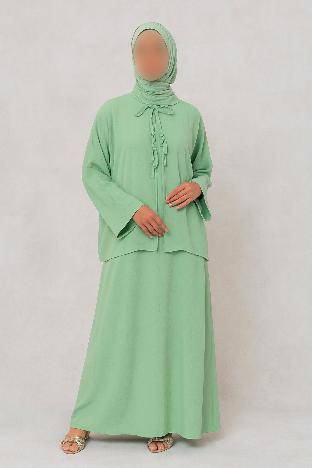 Light Green 2PC Abaya by Al Deebaj