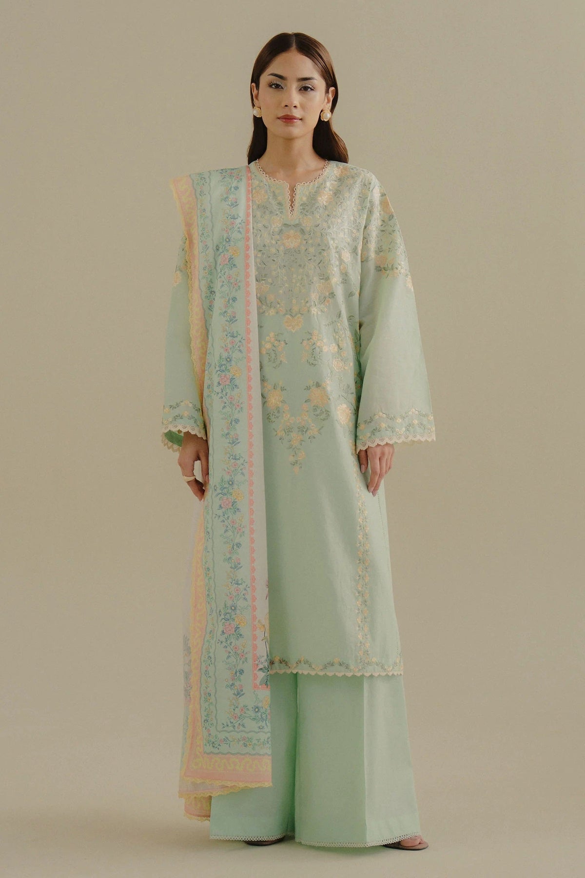 Coco Lawn By Zara Shahjahan D-07A (Velin) – Zara Shahjahan 3-piece unstitched suit