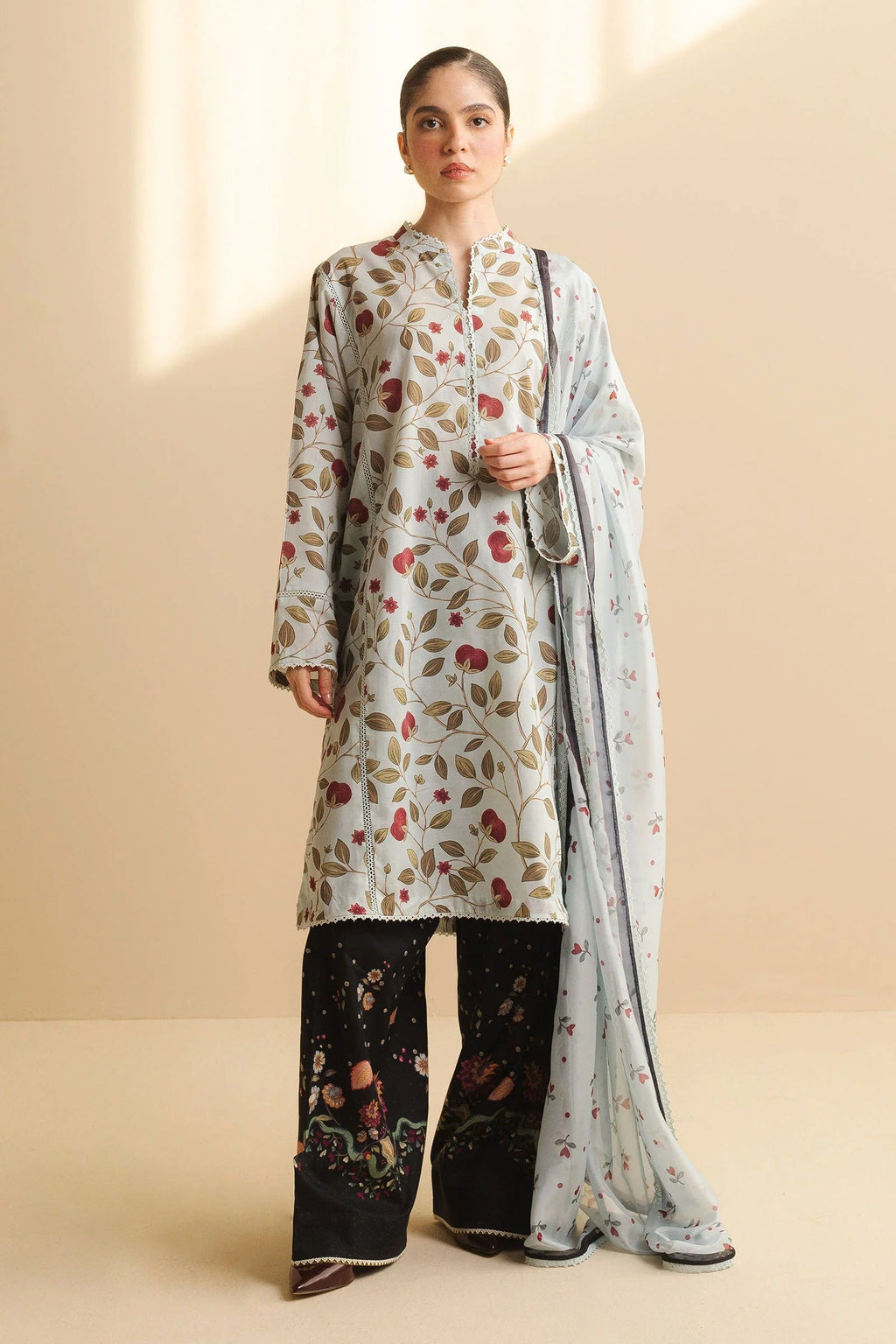 Coco Lawn Prints By Zara Shahjahan D-07B (Rey) – Zara Shahjahan 3-piece unstitched suit