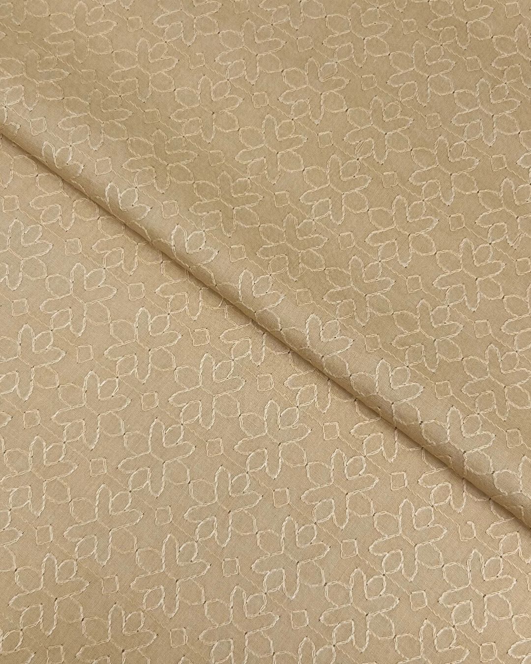 Chikankari Lawn – Beige fabric