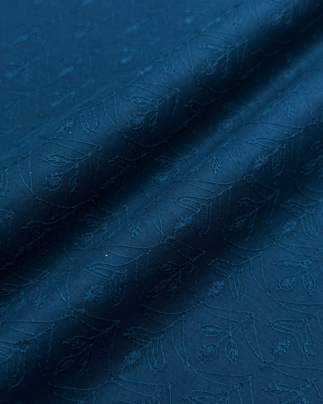 Chikankari Lawn – Teal (CKT-S26-0029), embroidered lawn fabric by the meter